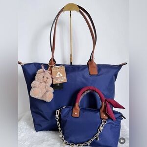 TikTok Viral Madden Girl Tote with Mini Tote and Charm Accessories 🐻 👜